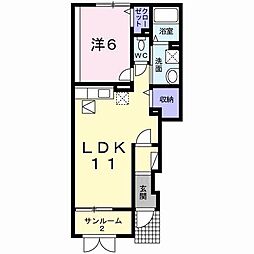 オルテンシア.t 1LDKの間取図画像