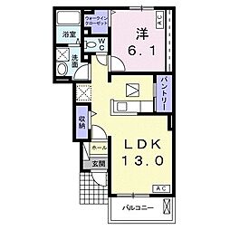 サミットA 1LDKの間取図画像