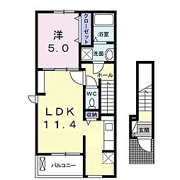 クオーレ・K 1LDKの間取図画像