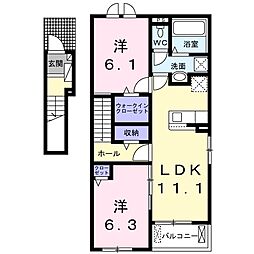 たけくらべ 2LDKの間取図画像
