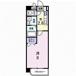 プロスペールS 1Kの間取図画像