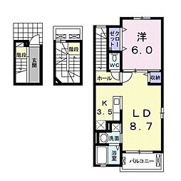 サウスレジデンスミヤビ 1LDKの間取図画像