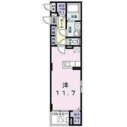 サンリットレジデンス2 ワンルームの間取図画像