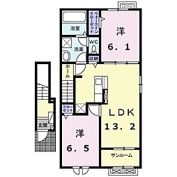 グリーンフェア大野 2LDKの間取図画像