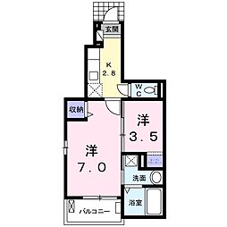 エルメゾン 2Kの間取図画像