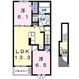 モノ・アピオン 2LDKの間取図画像