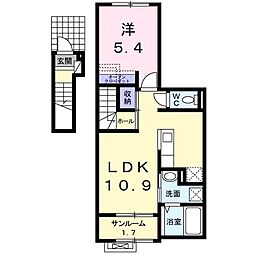 カレントレジデンス女池2 1LDKの間取図画像