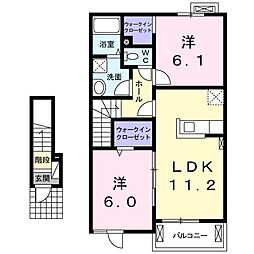 S・マリアナオ 2LDKの間取図画像