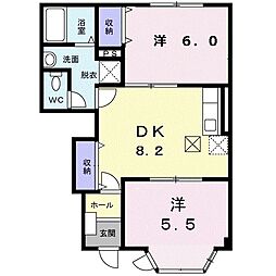 サクセスK・T 2DKの間取図画像
