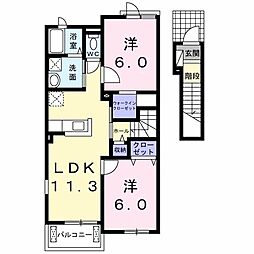 アヴァンセS 2LDKの間取図画像