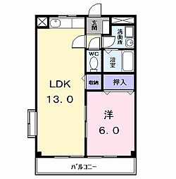 サンパレス 1LDKの間取図画像
