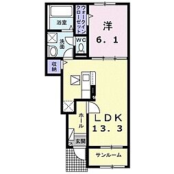 フランメゾン18 1LDKの間取図画像