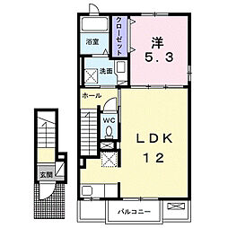 コリーヌ空木2 1LDKの間取図画像