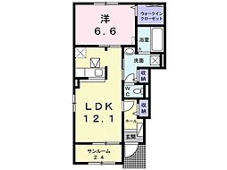 アスリス1 1LDKの間取図画像