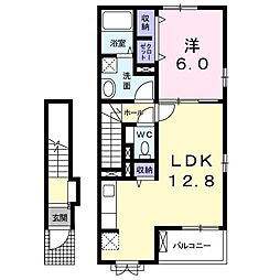 イズムユウ・Ｆ 2階1LDKの間取り