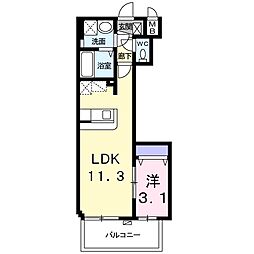 ラメゾンドナチュール 1LDKの間取図画像