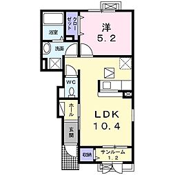 ソレイユベル7 1LDKの間取図画像
