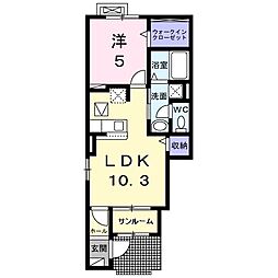 シャノワール 1LDKの間取図画像
