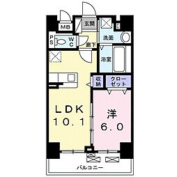 クラシェス深江 1LDKの間取図画像