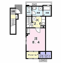 Residenceまひる 1Kの間取図画像