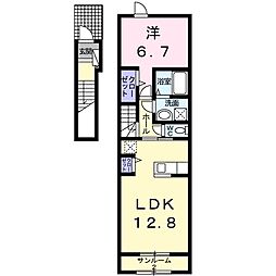 ココ 2階1LDKの間取り