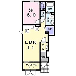 kam 1LDKの間取図画像