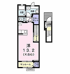 FFヒルズ1 ワンルームの間取図画像