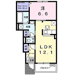 YAMATO3 1LDKの間取図画像