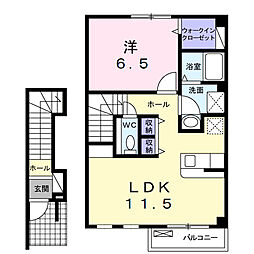 グラン・クロシェット 1LDKの間取図画像