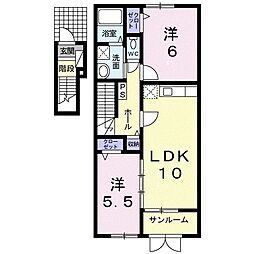 ナリッシュ 2LDKの間取図画像