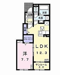 グロリアス丸野 1LDKの間取図画像
