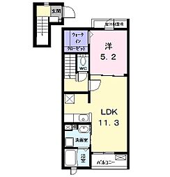 プランドール日比野 1LDKの間取図画像