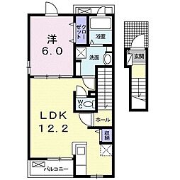セレノ新白河B 1LDKの間取図画像