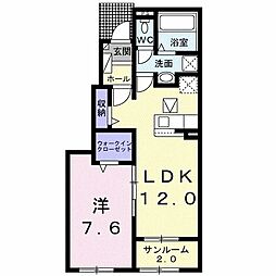 レジデンス プリュVII 1LDKの間取図画像