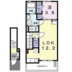 ディスカーサ 1LDKの間取図画像