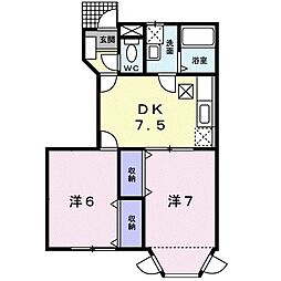 フレグランス望A 2DKの間取図画像