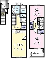 ル・シアン 2LDKの間取図画像