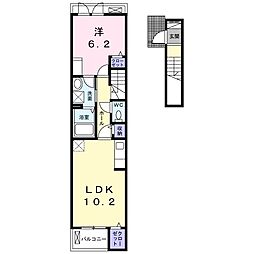 フォレストガーデンB 1LDKの間取図画像