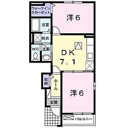グランドール 2DKの間取図画像