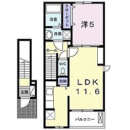 Task 1LDKの間取図画像