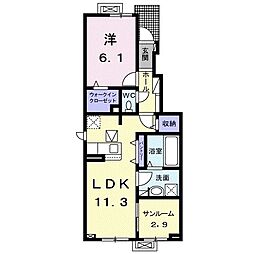 Rosecolor B 1LDKの間取図画像