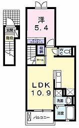 ベルソレイユ 2階1LDKの間取り