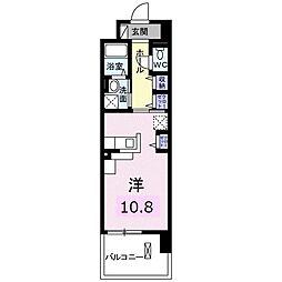 カシリ・エスポワール ワンルームの間取図画像