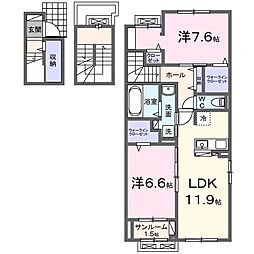 セージ2nd 2LDKの間取図画像