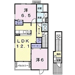 グリーンパル 2LDKの間取図画像
