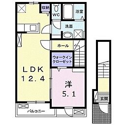 ライスガーデン2 1LDKの間取図画像
