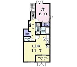 メゾンコリーヌ 1LDKの間取図画像