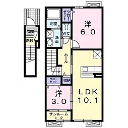 ジュネス・アルモニー 2LDKの間取図画像
