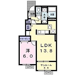 ベガ 1LDKの間取図画像