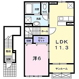 エレガンスフローラーリア 1LDKの間取図画像
